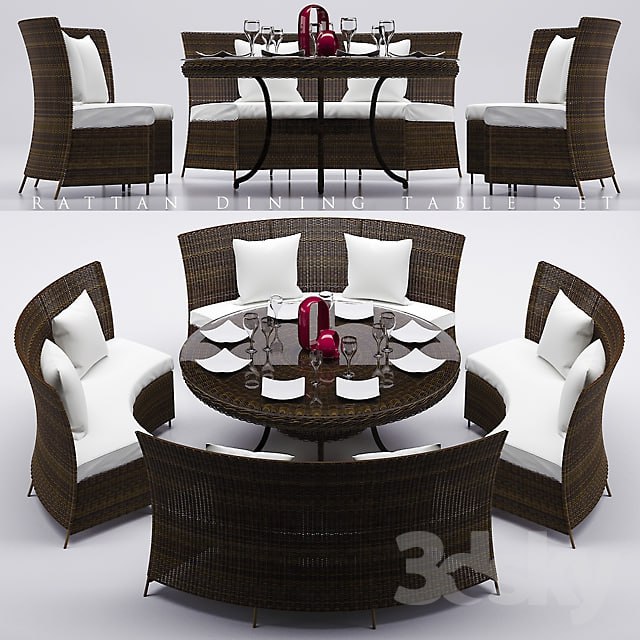 RATTAN DINING TABLE SET 2 #+