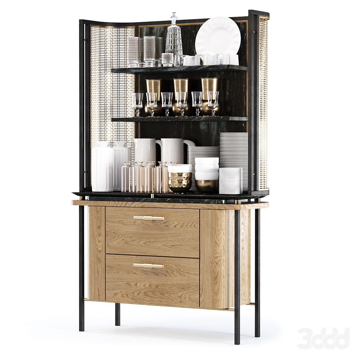 Katty modern sideboard with dishes by Bpoint Design