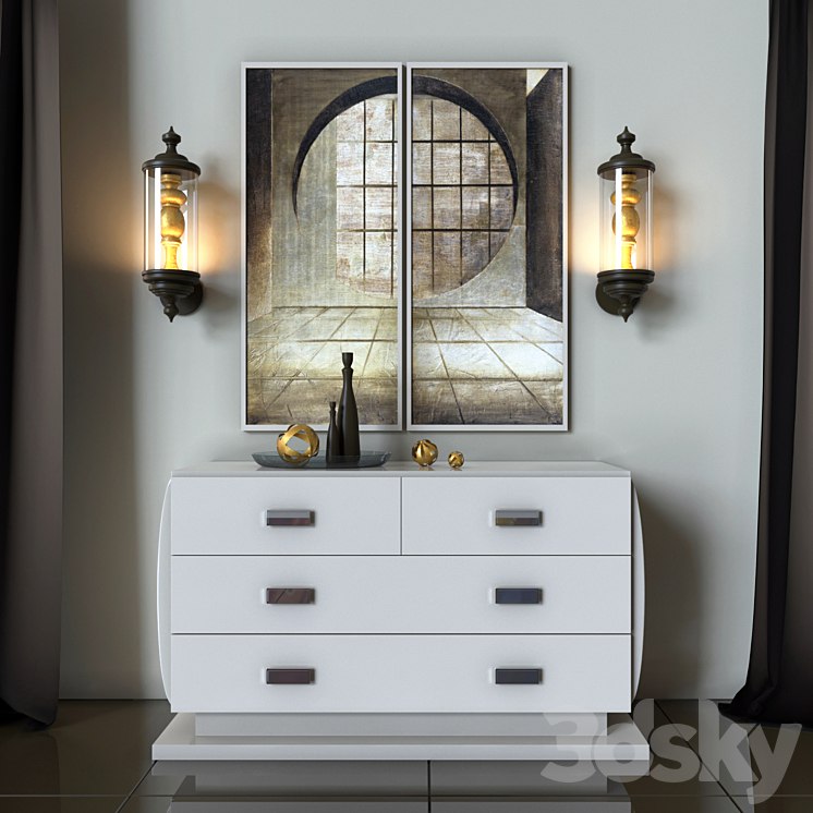 Chest of drawers and lamp Smania