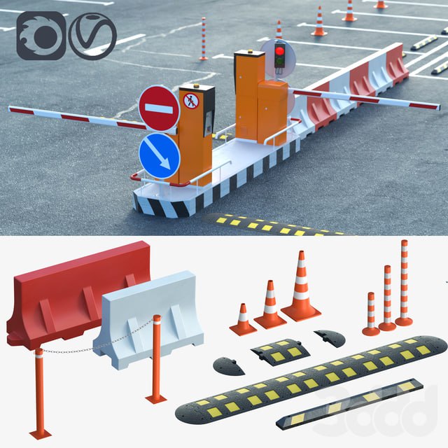 Equipment for the creation of parking lots, road fences