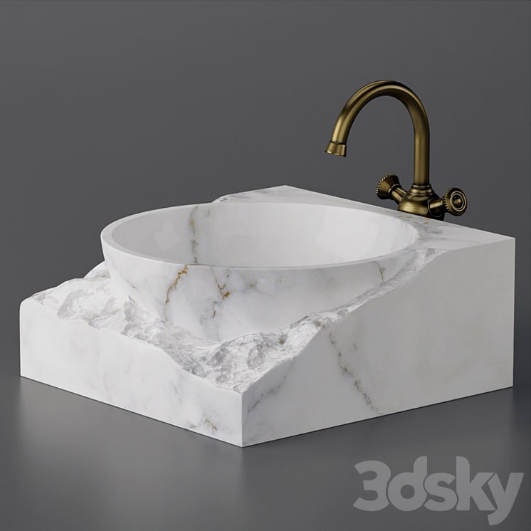 Washbasin bowl made of marble