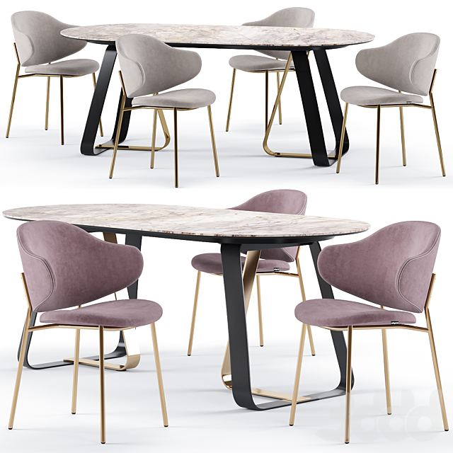Holly dining chair and Sunshine table - Calligaris