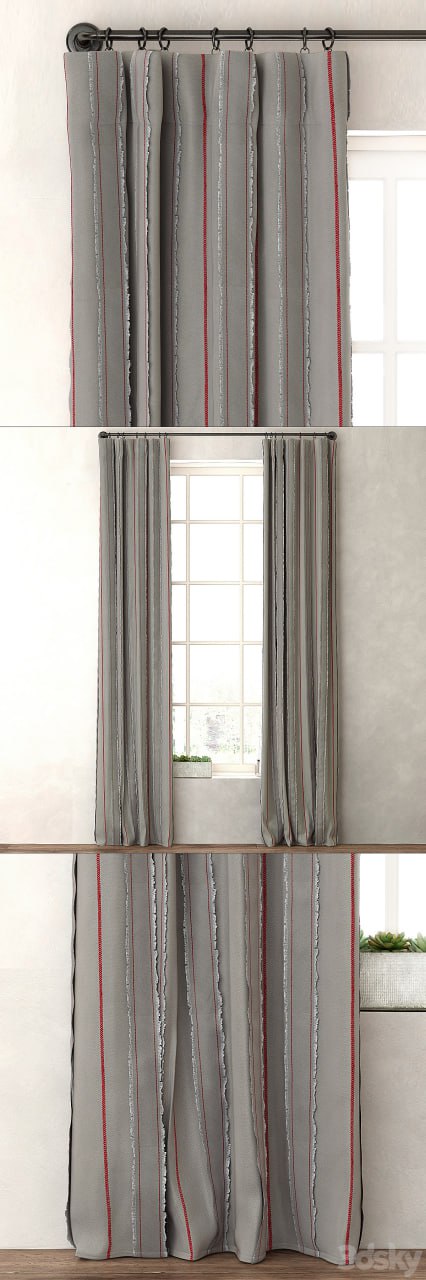 RH / VINTAGE BASEBALL STRIPE DRAPERY PANEL