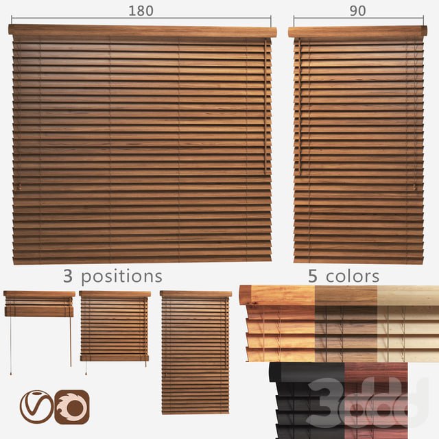 Wooden blinds 50mm, 2 options of width 90 and 180cm