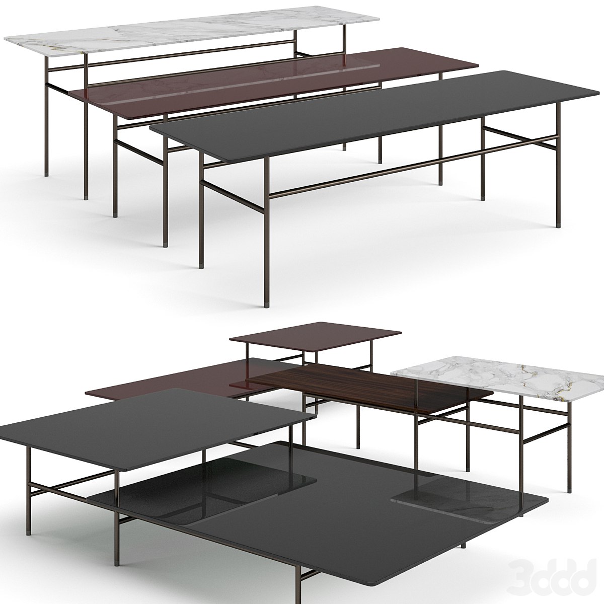 Minotti Lelong double coffee tables set