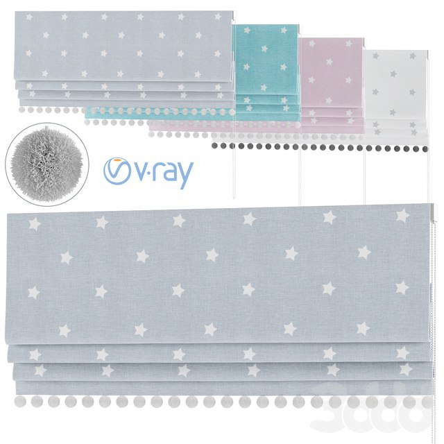 Roman Curtains 29 | the Nursery Blind Company