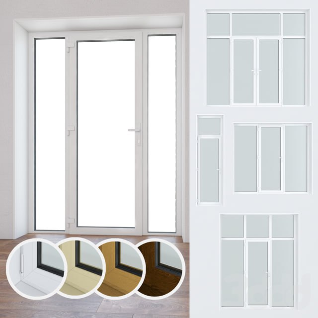 Set of plastic windows and doors 10