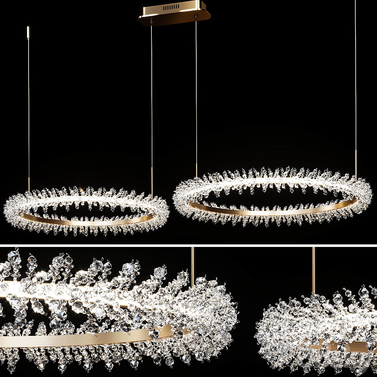 Crystal Ring Luxury Combination Led Chandelier Thera Line