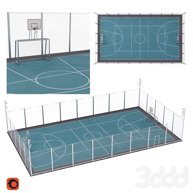 Universal fenced sports ground