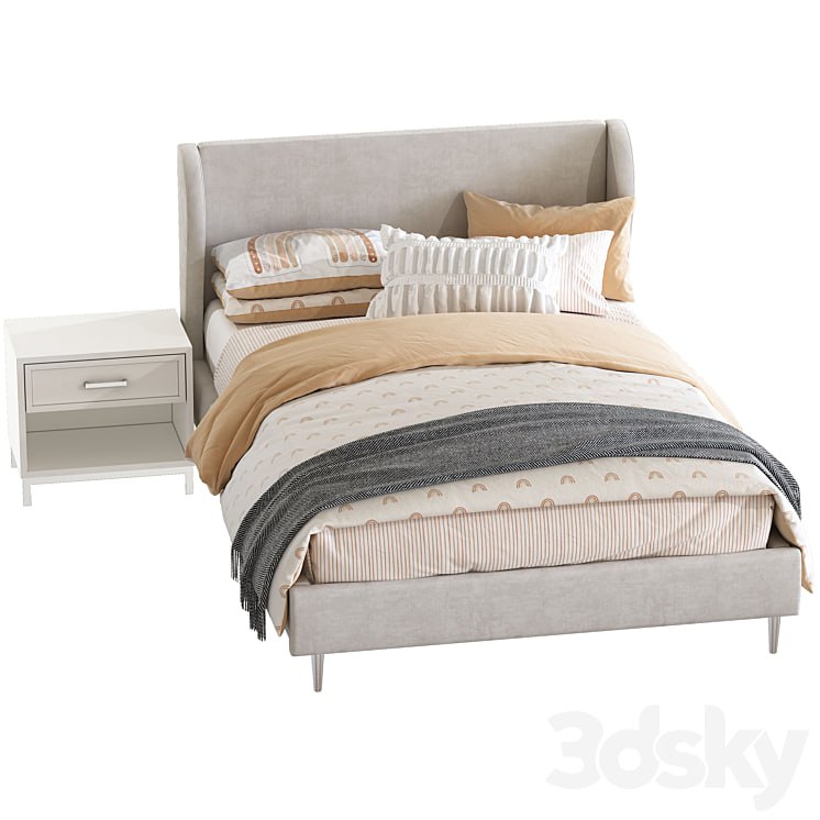 Bed Wren Wingback Upholstered Bed