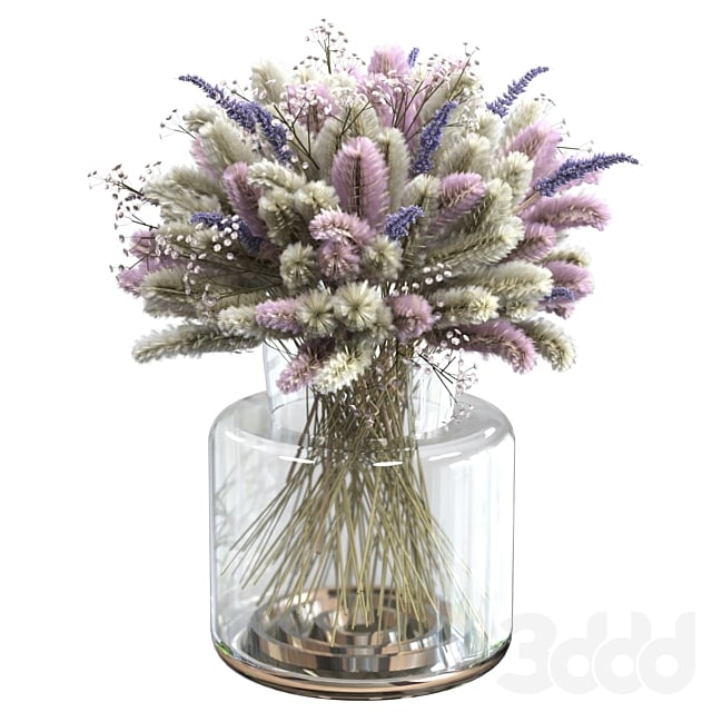 Bouquet of lagurus and lavender