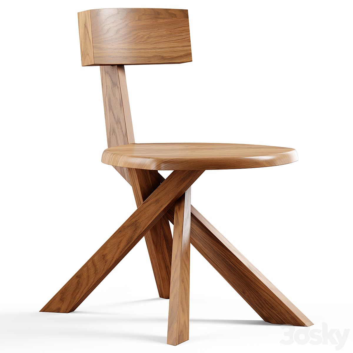 Pamono - Solid Elm Model S34 Dining Chair by Pierre Chapo, 1960s