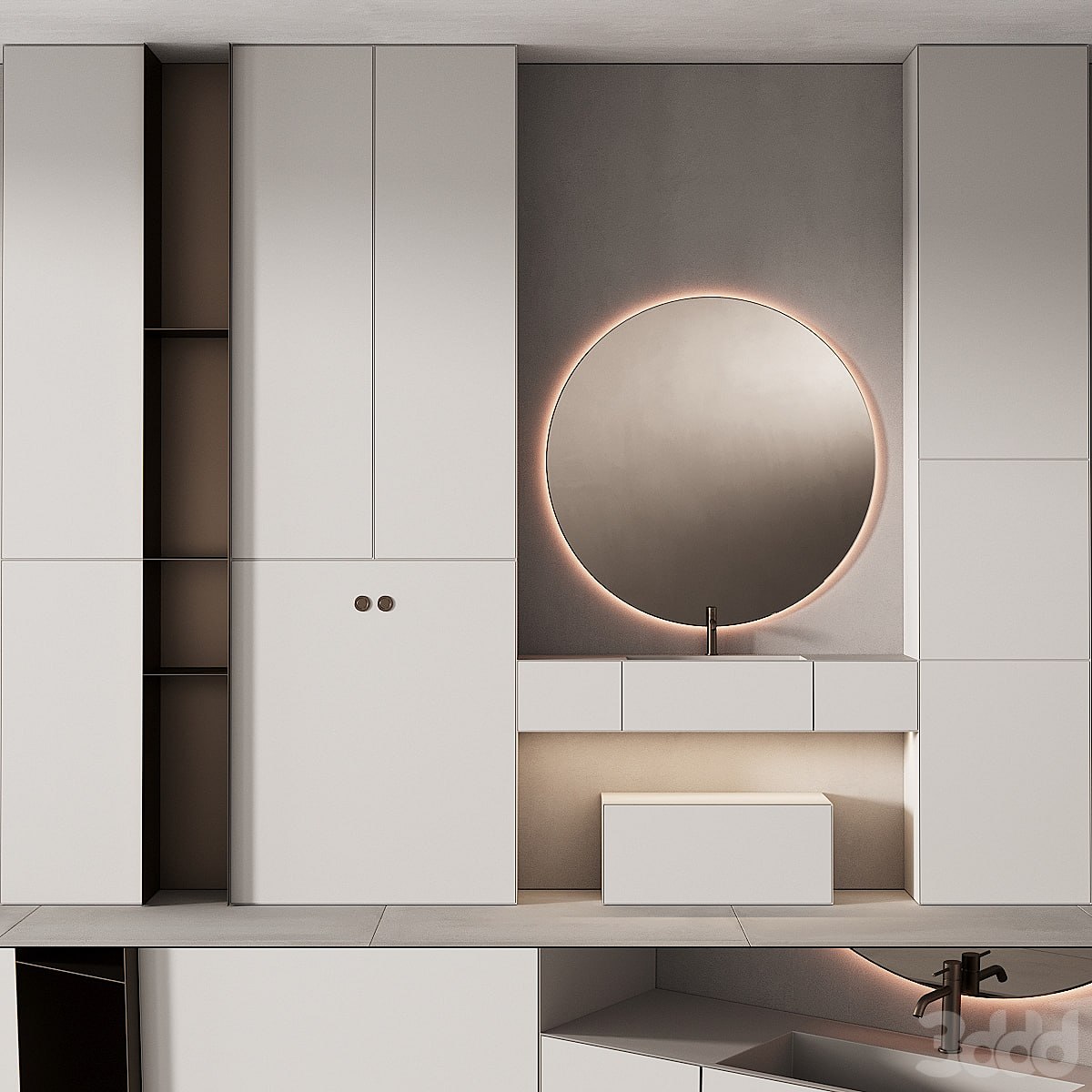 249 bathroom furniture 07 minimal modern round mirror