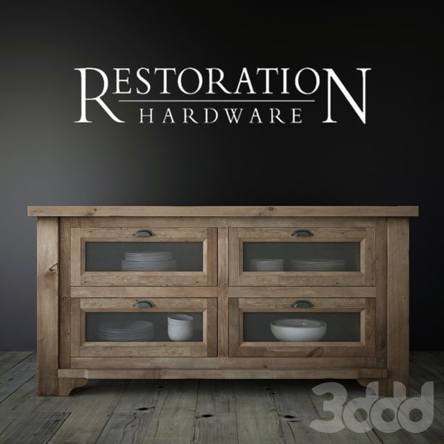 20TH C. SALVAGED WOOD KITCHEN ISLAND