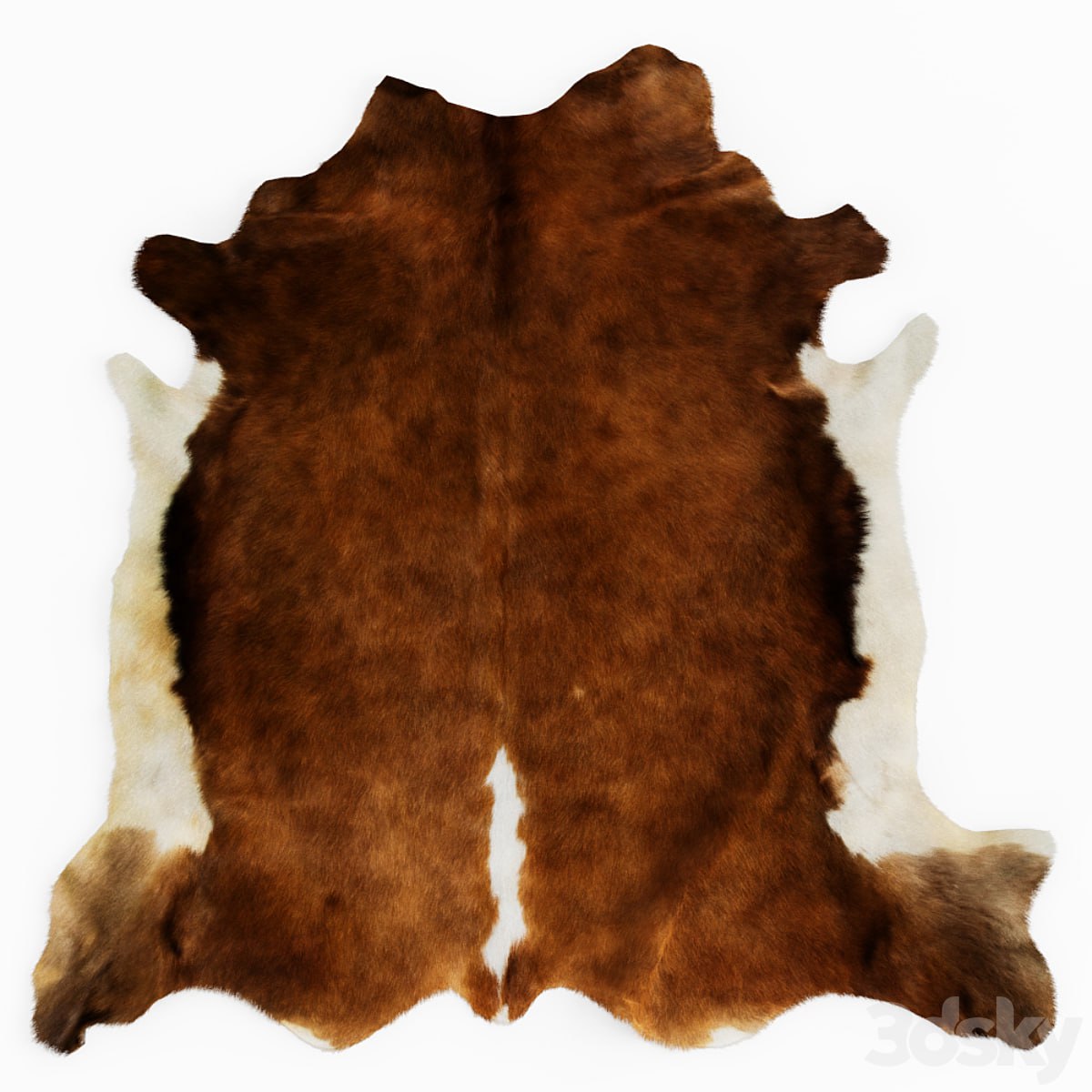 European Rug Cowhide Brown and White
