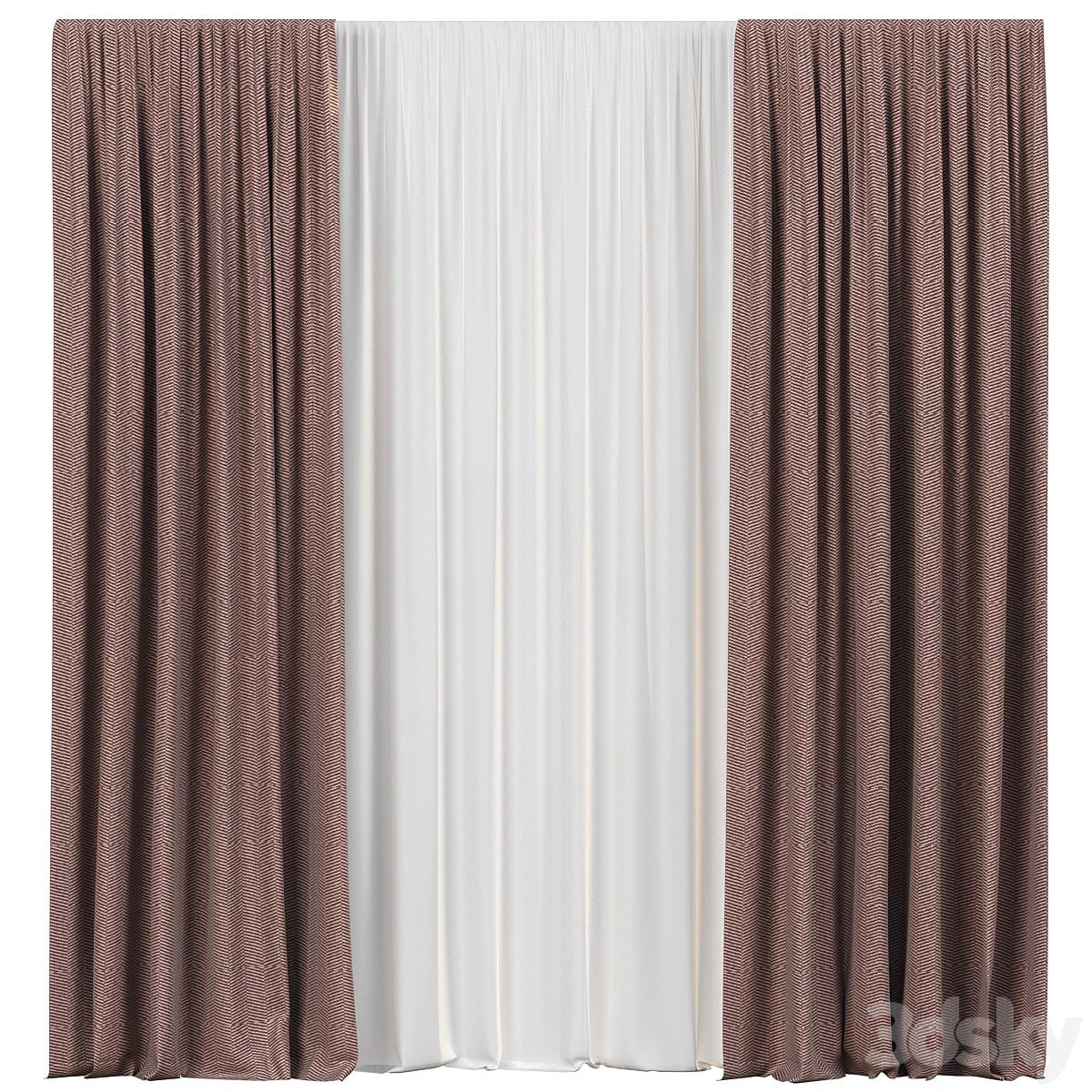 Curtains with tulle