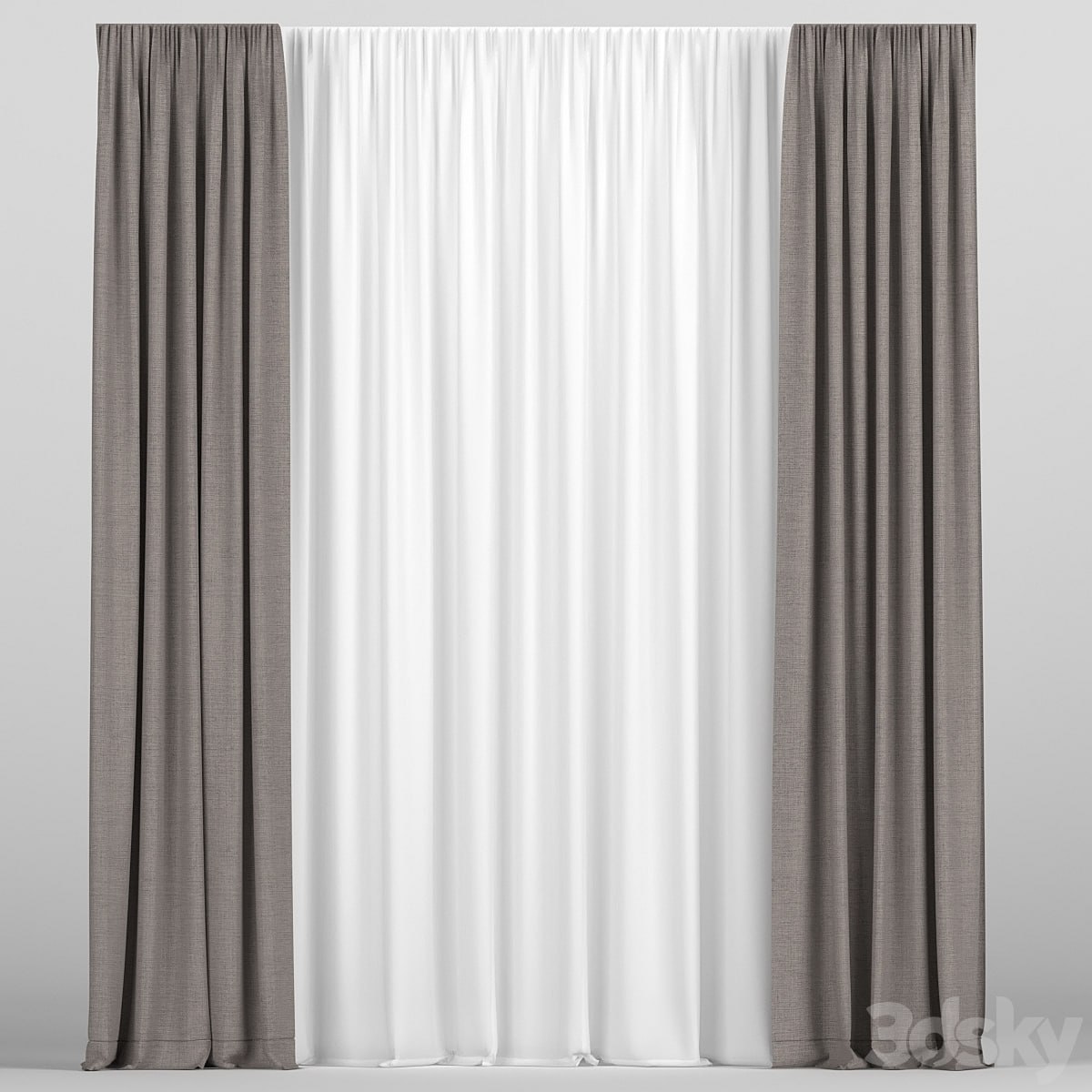 Curtains with tulle