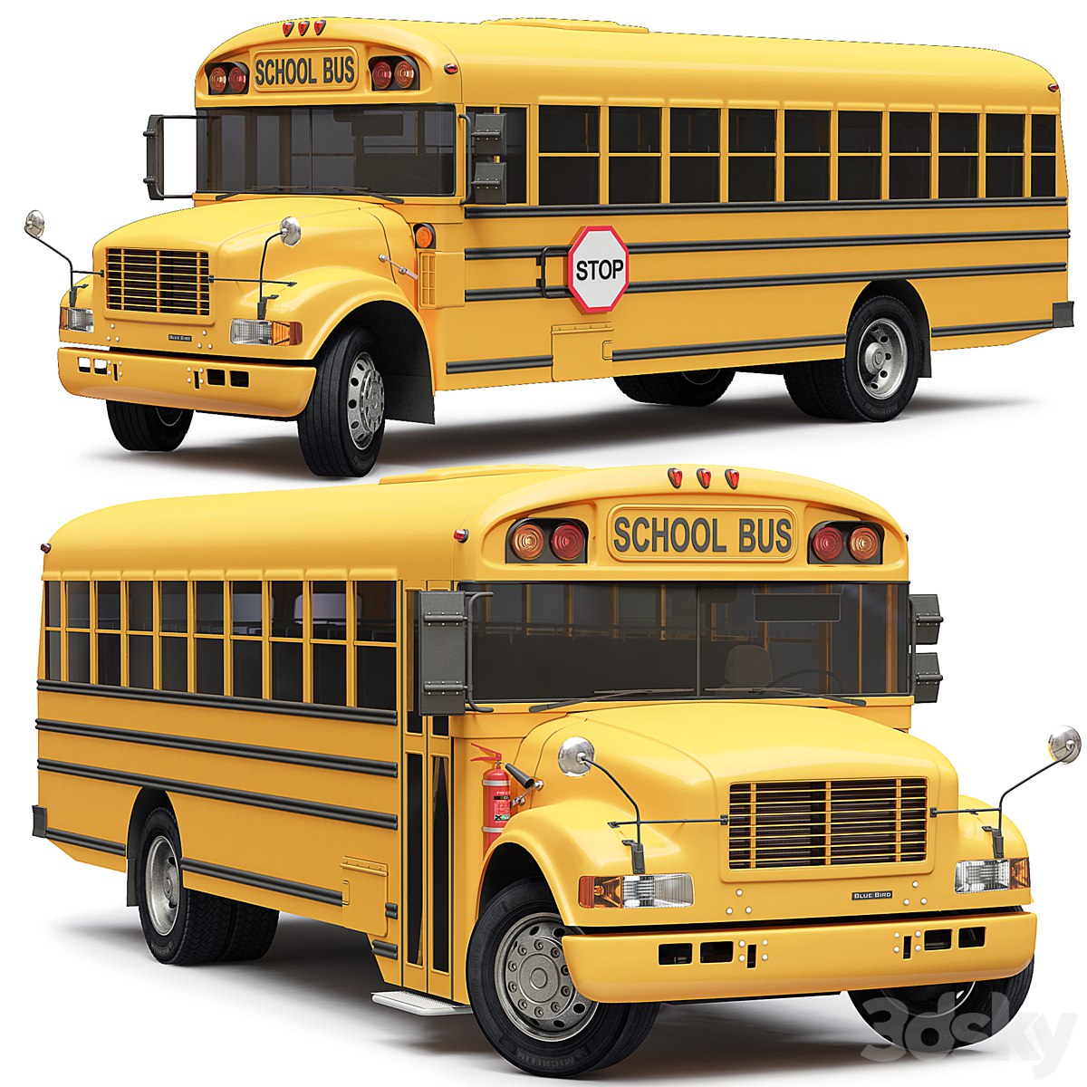 School Bus Blue Bird