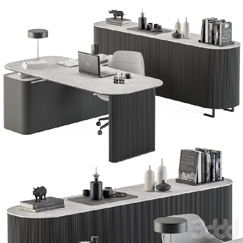 Boss Desk Black and Gray - Office Furniture 236