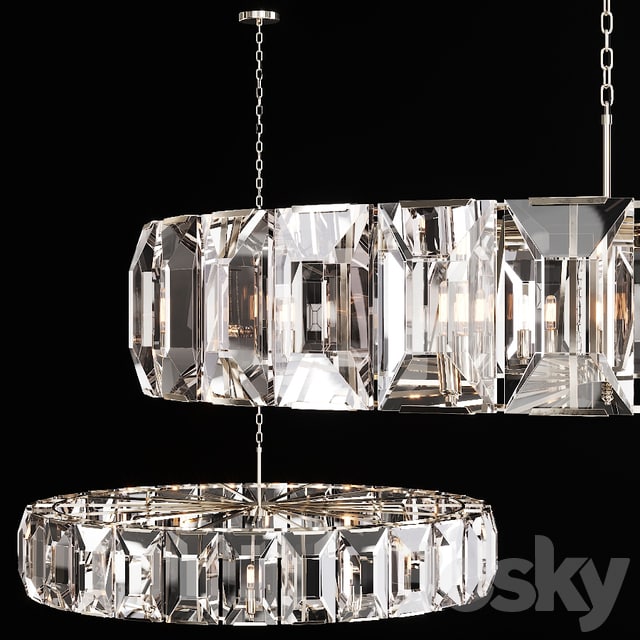 Restoration Hardware HARLOW CRYSTAL CHANDELIER 60 Nickel